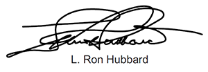L. Ron Hubbard signature